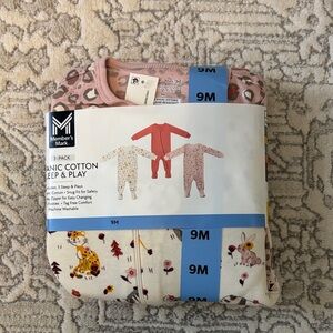 NWT Organic Cotton Sleep & Play 3-Pack